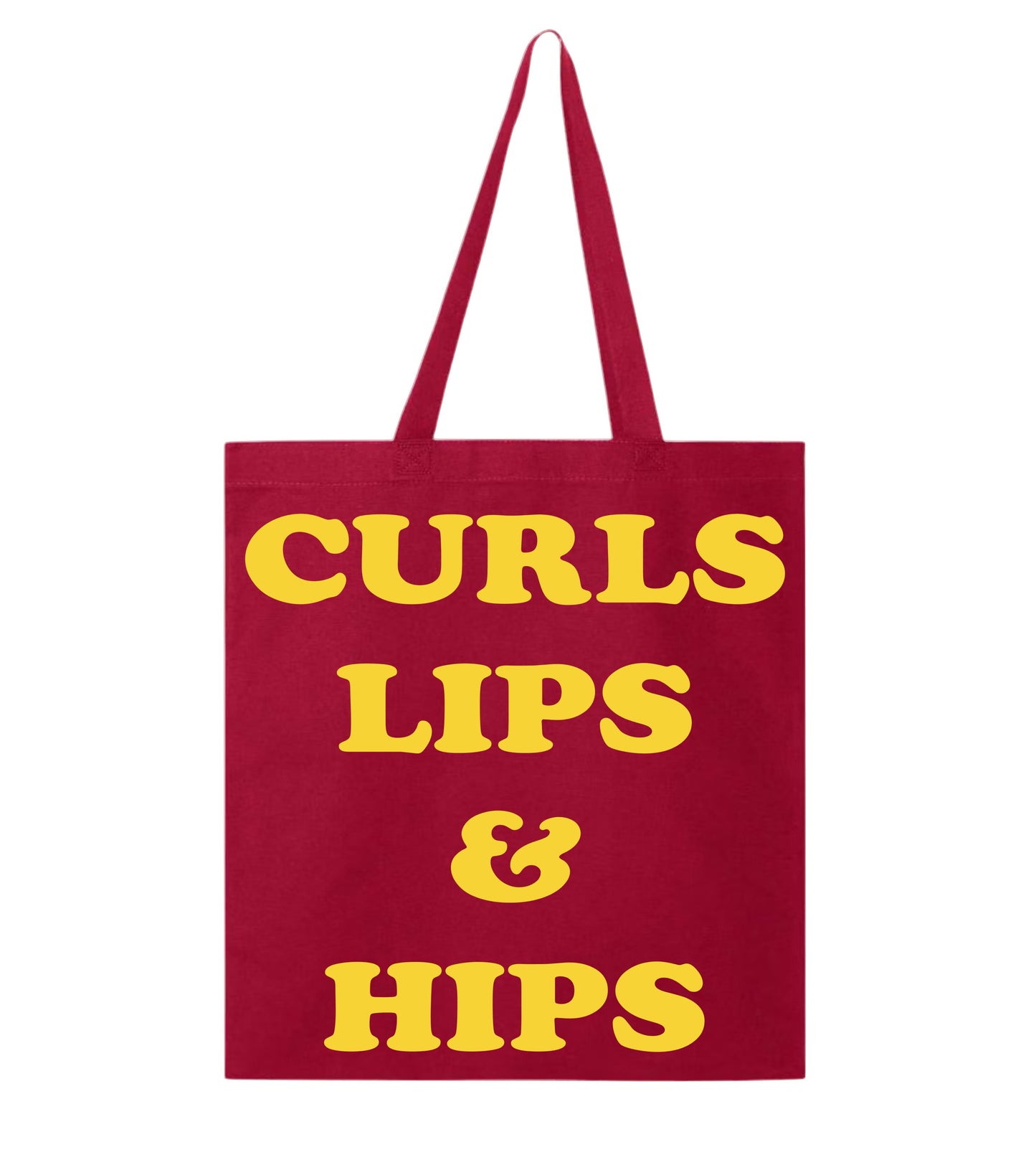 Curls Lips & Hips -Red Small Tote