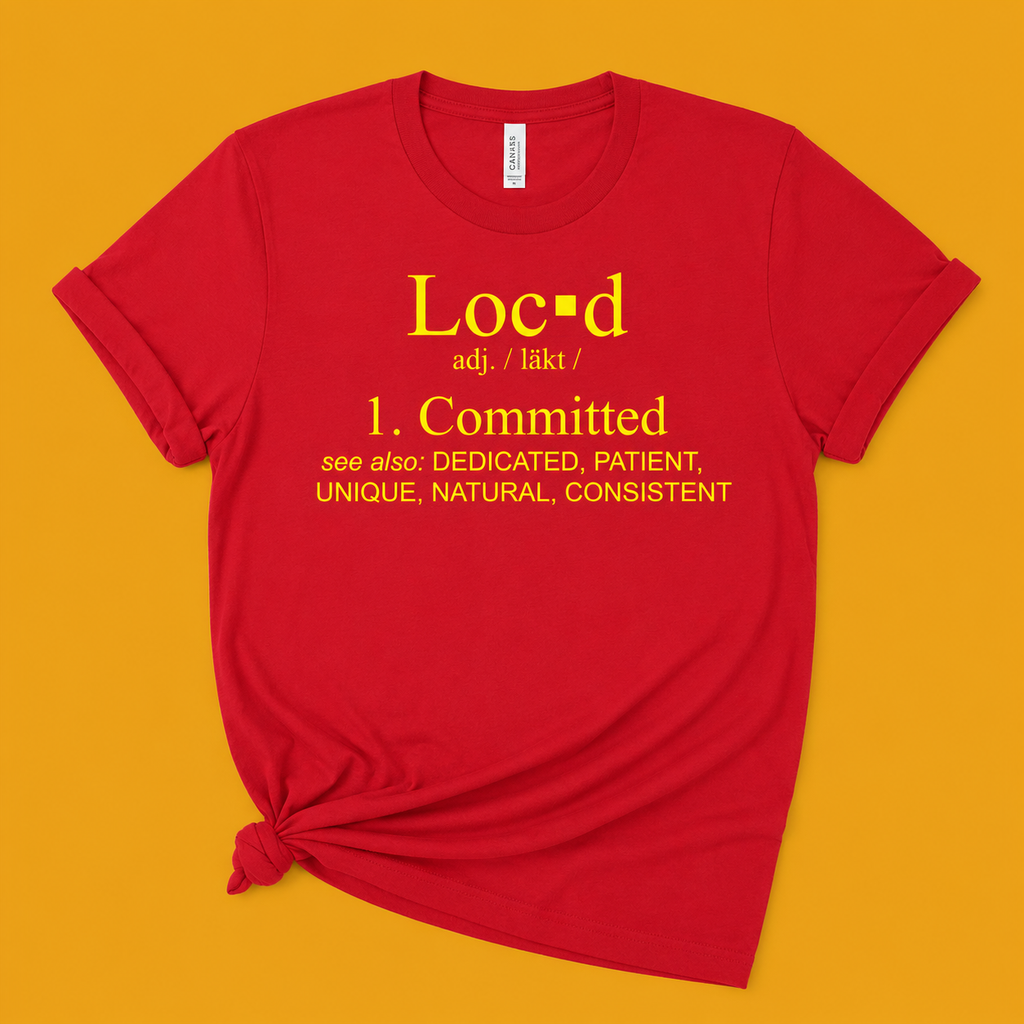 Loc’d Definition Red T-Shirt | Natural Hair & Locs Graphic Tee