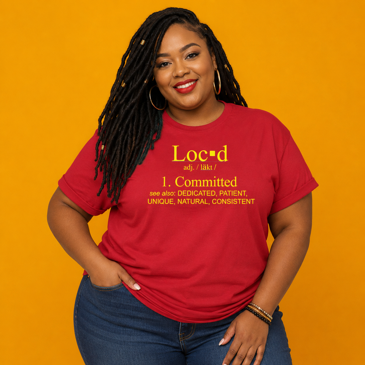 Loc’d Definition Red T-Shirt | Natural Hair & Locs Graphic Tee