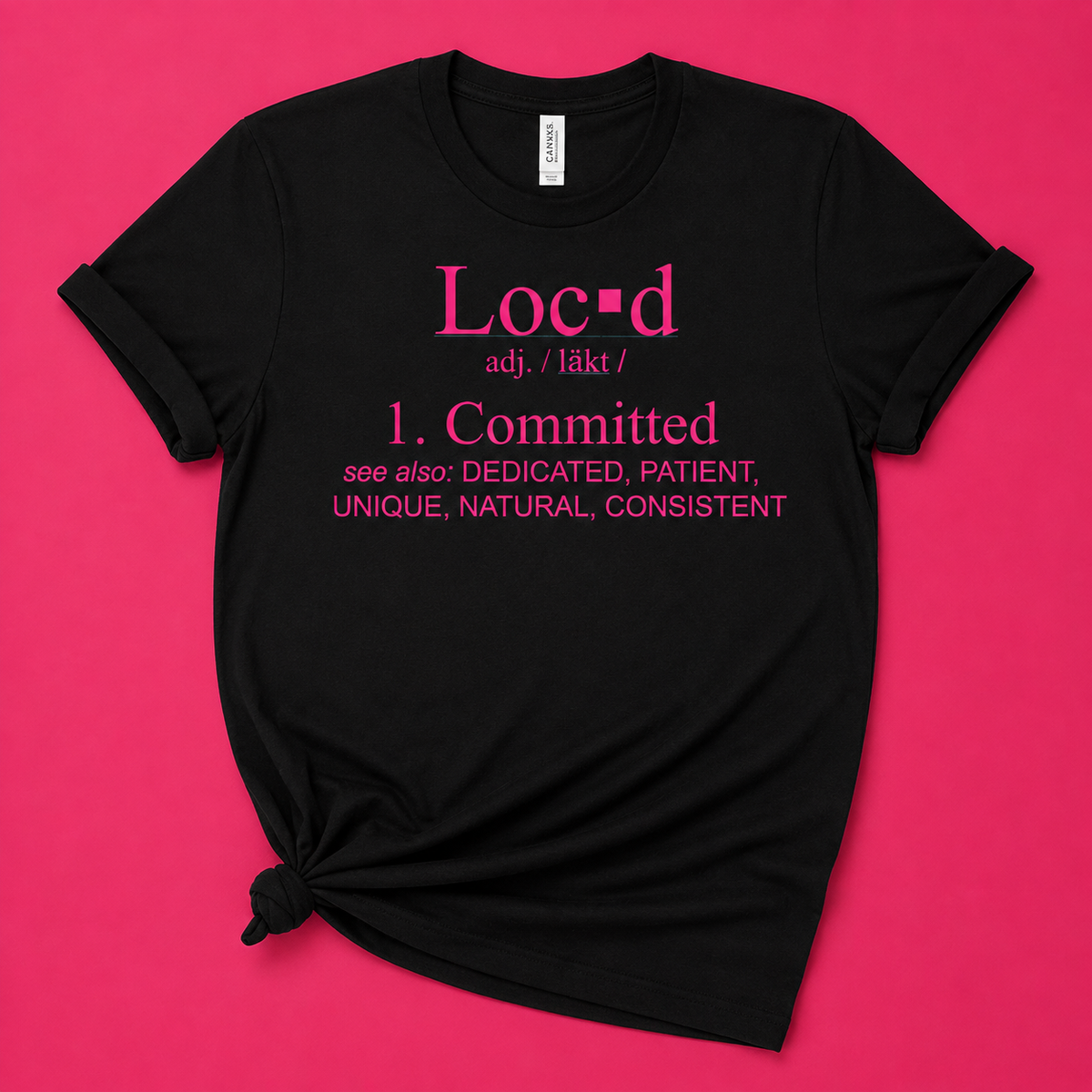 Loc’d Definition Black & Pink T-Shirt | Natural Hair Graphic Tee