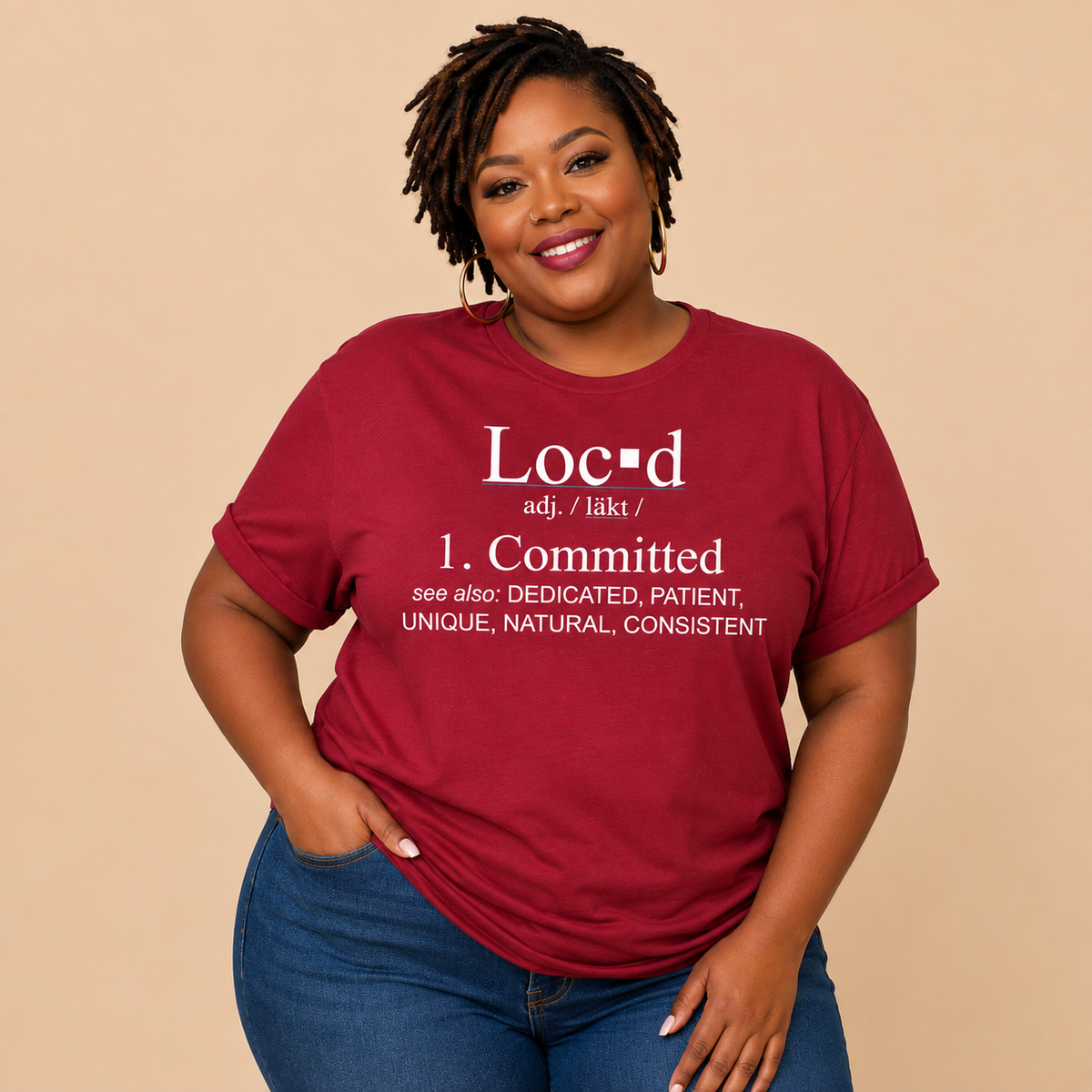 Loc’d Definition Burgundy T-Shirt | Natural Hair & Locs Graphic Tee
