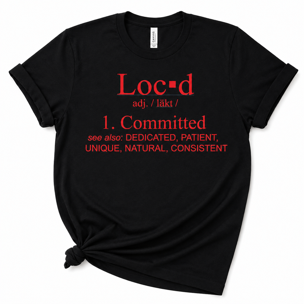 Loc’d Definition Black & Red T-Shirt | Natural Hair Graphic Tee