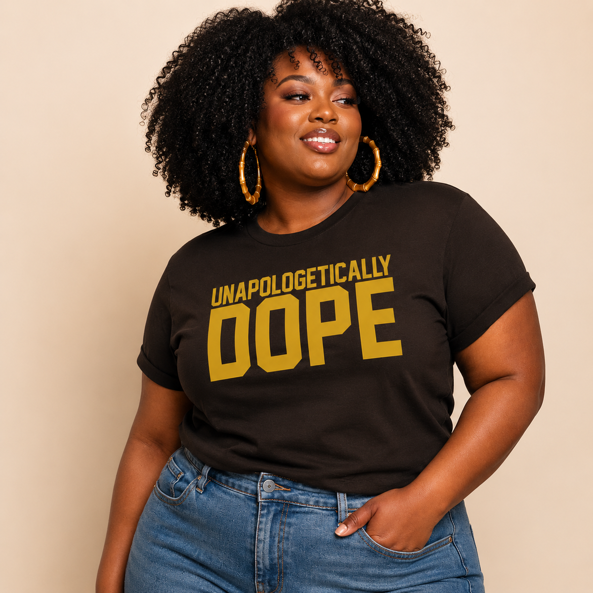 Unapologetically Dope Gold Graphic Tee