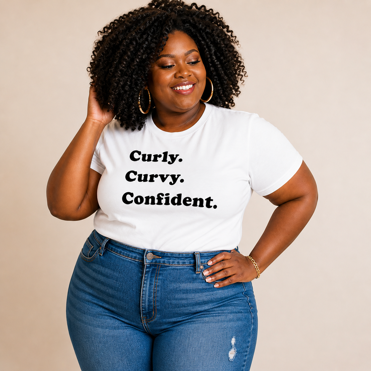 Curly Curvy/White