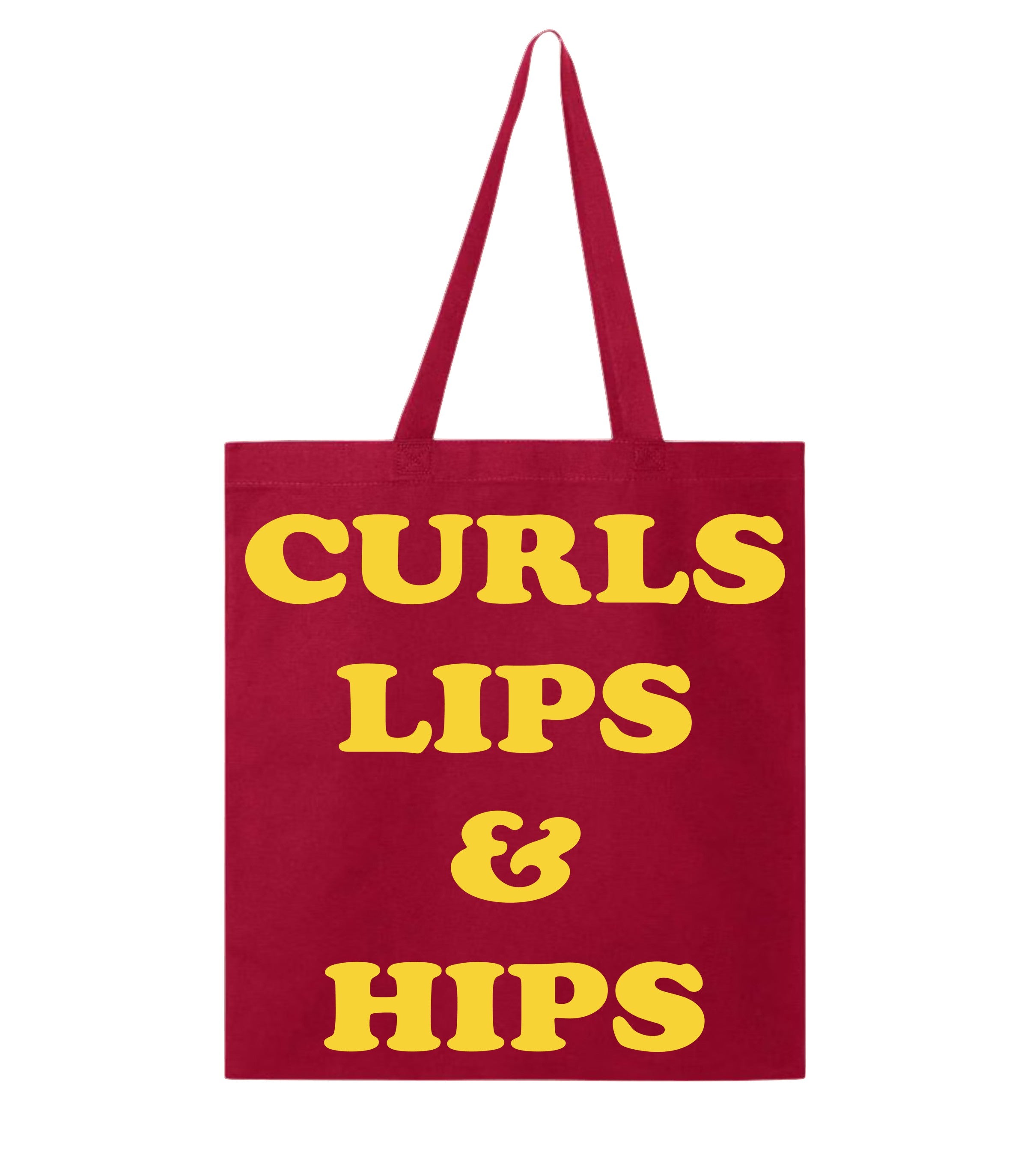 Curls Lips & Hips -Red Small Tote