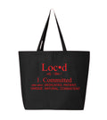 Loc'd Black/Red Large Tote